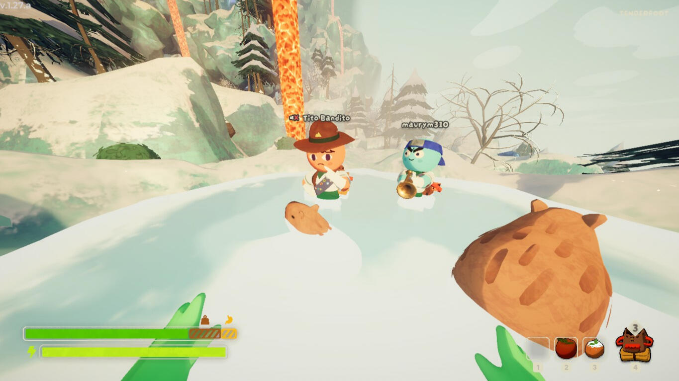 Capybara zone with Tito, Mauri, Faith