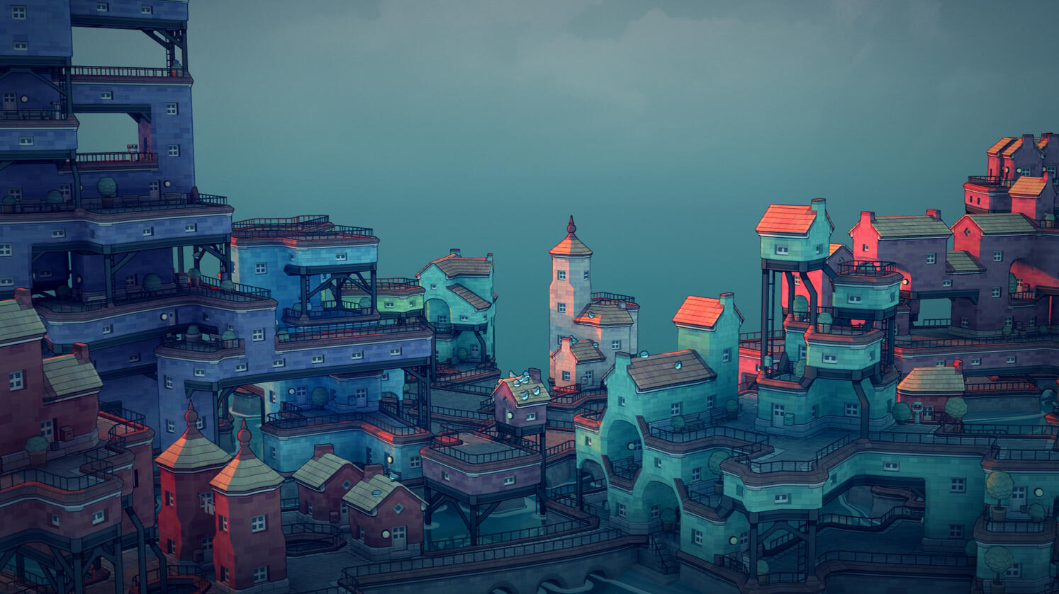 Town meets Sunset